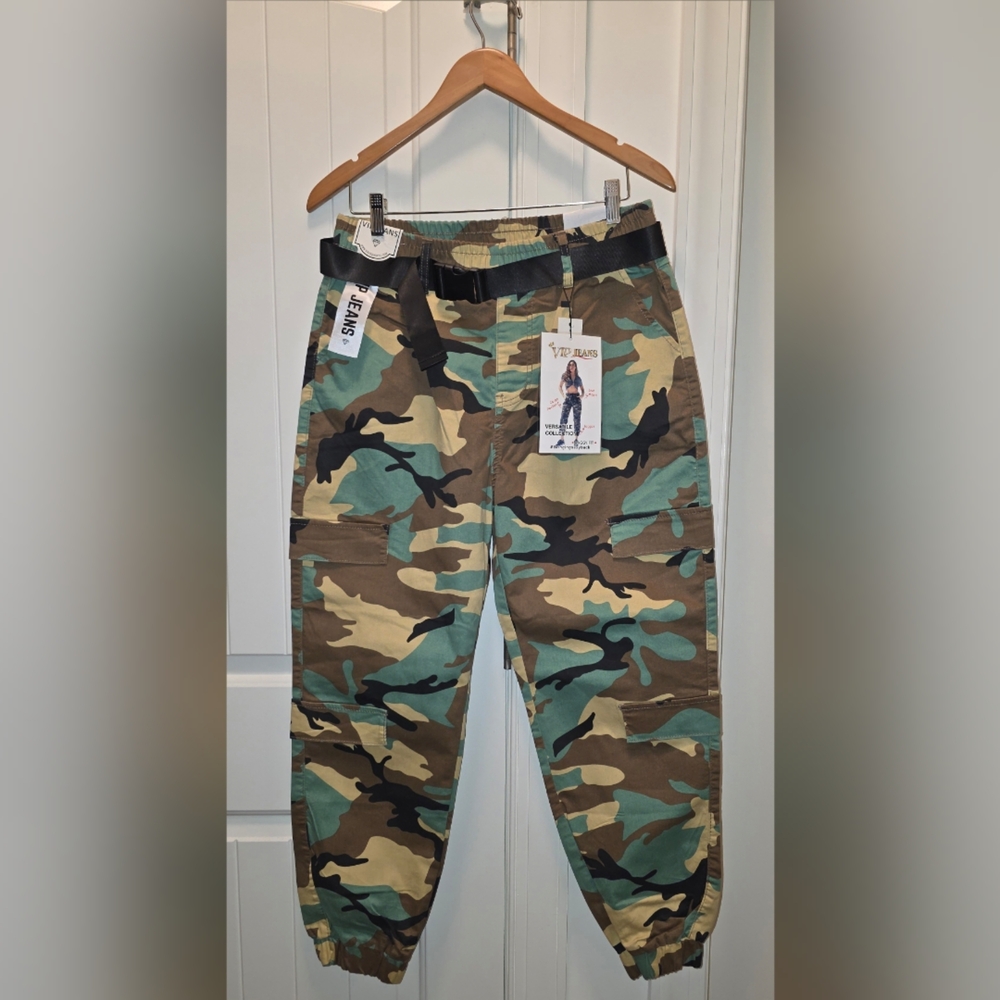 Stylish Camouflage Capris - Green, Brown, and Black